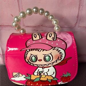 Kids Pink Character Pearl-Handle Purse